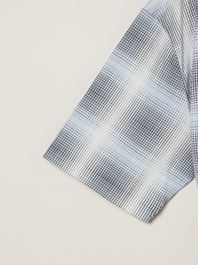 Men's shadow check print t-shirt 詳細画像