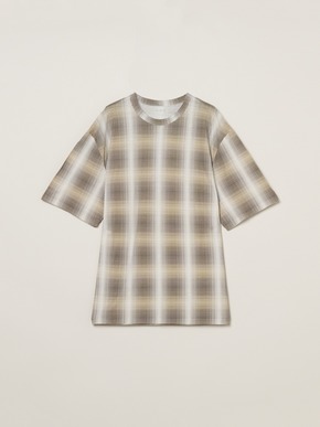 Men's shadow check print t-shirt 詳細画像