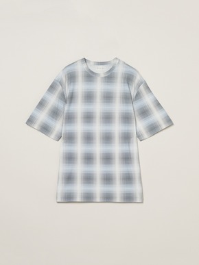 Men's shadow check print t-shirt 詳細画像