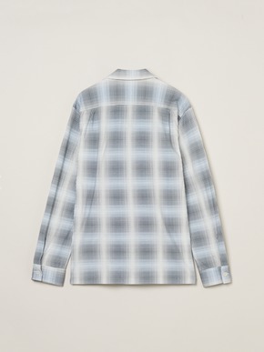 Men's shadow check print shirt 詳細画像