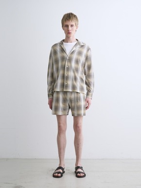 Men's shadow check print shirt 詳細画像