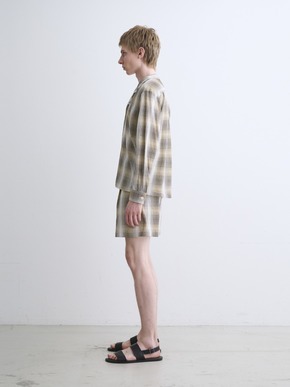 Men's shadow check print shirt 詳細画像