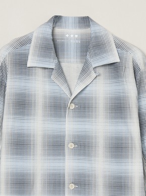 Men's shadow check print shirt 詳細画像