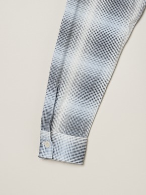 Men's shadow check print shirt 詳細画像