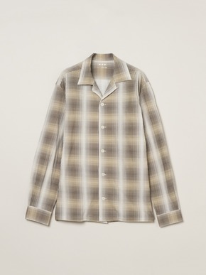 Men's shadow check print shirt 詳細画像