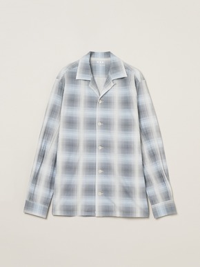 Men's shadow check print shirt 詳細画像