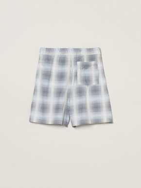 Men's shadow check print short pants 詳細画像