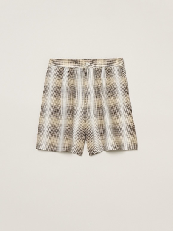 Men's shadow check print short pants