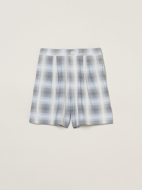 Men's shadow check print short pants