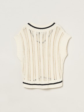 Mesh cotton sweater vest 詳細画像
