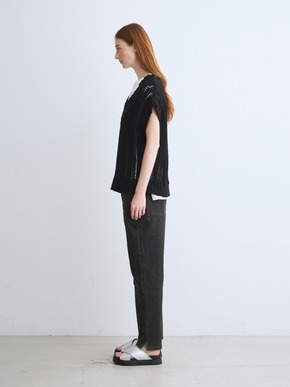Mesh cotton sweater vest 詳細画像