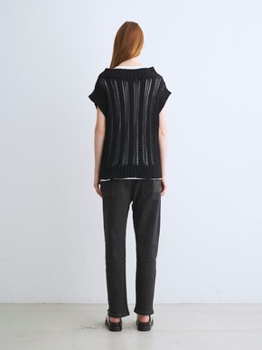Mesh cotton sweater vest 詳細画像