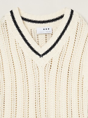 Mesh cotton sweater vest 詳細画像