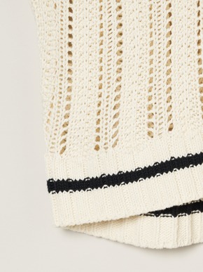 Mesh cotton sweater vest 詳細画像