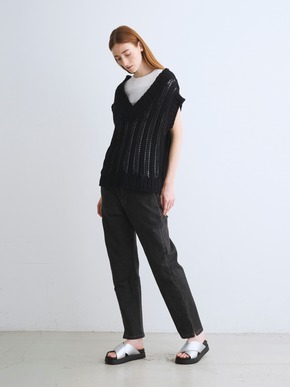 Mesh cotton sweater vest 詳細画像