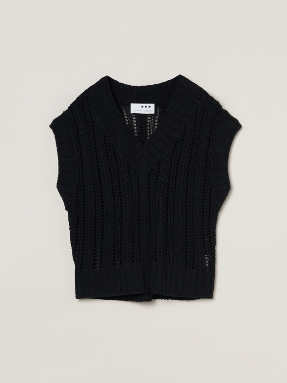 Mesh cotton sweater vest