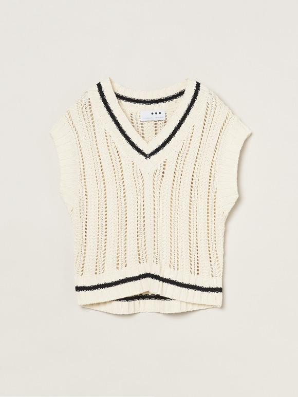 Mesh cotton sweater vest