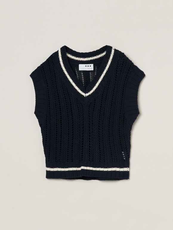 Mesh cotton sweater vest