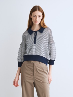 Mesh high twisted cotton polo 詳細画像