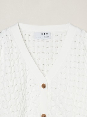 Spongy smooth mesh cardigan 詳細画像