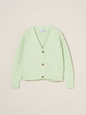 Spongy smooth mesh cardigan 詳細画像