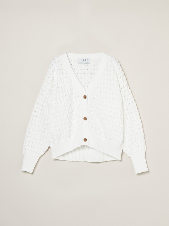 Spongy smooth mesh cardigan