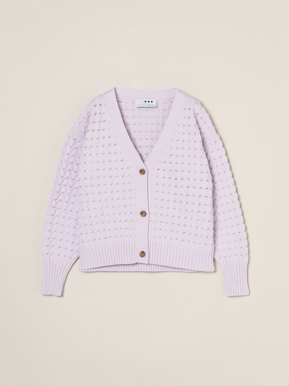 Spongy smooth mesh cardigan