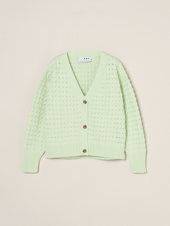 Spongy smooth mesh cardigan