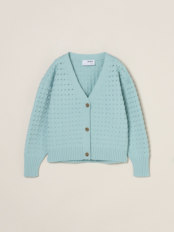 Spongy smooth mesh cardigan