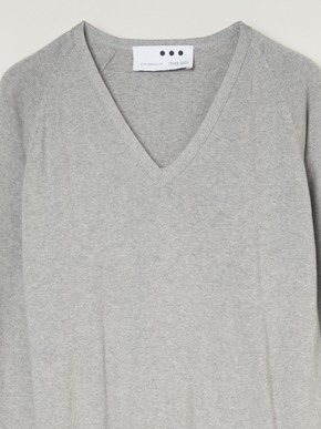 Cotton melange l/s v neck 詳細画像