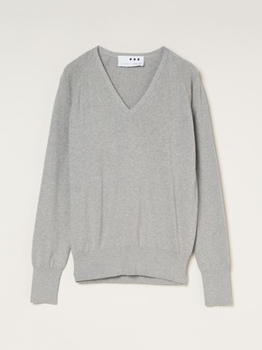 Cotton melange l/s v neck 詳細画像