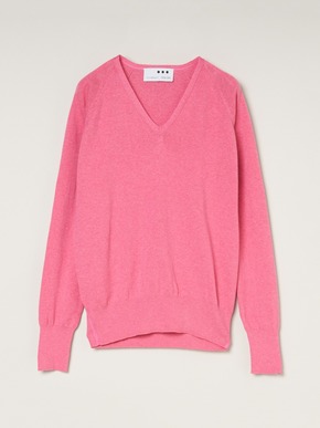 Cotton melange l/s v neck 詳細画像