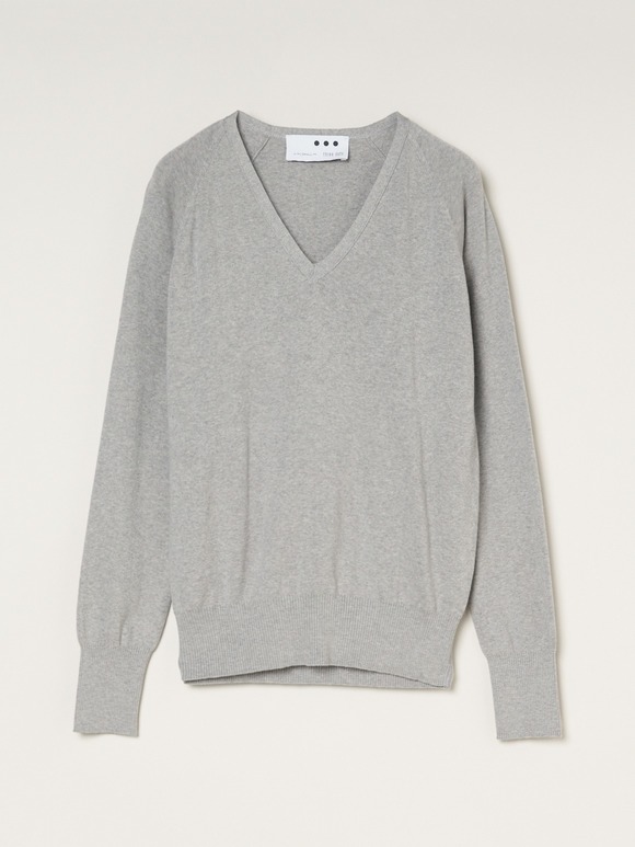 Cotton melange l/s v neck