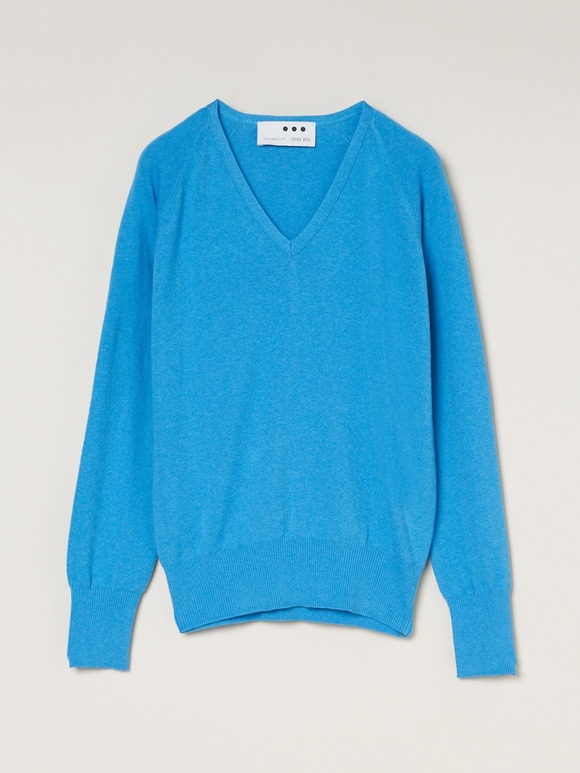 Cotton melange l/s v neck