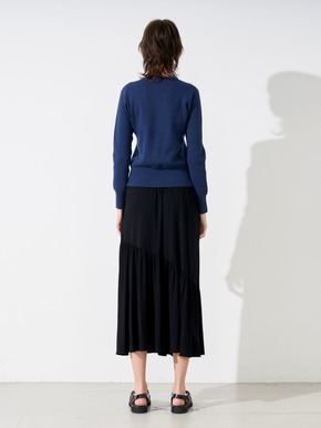 Cotton melange l/s crew cardigan 詳細画像