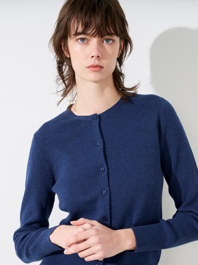 Cotton melange l/s crew cardigan 詳細画像