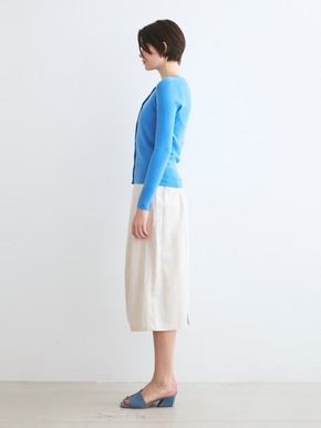 Cotton melange l/s crew cardigan 詳細画像