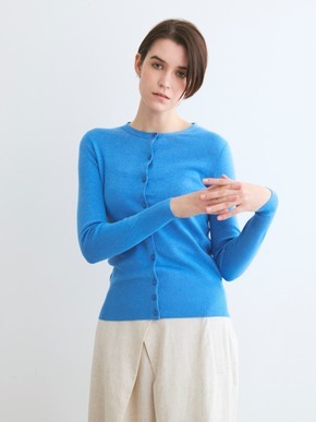 Cotton melange l/s crew cardigan 詳細画像