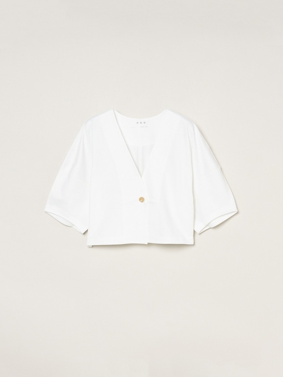 Ceramic terry button cardigan
