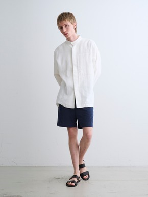 Men's garment dye stand collar shirts 詳細画像