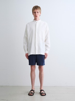 Men's garment dye stand collar shirts 詳細画像