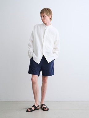 Men's garment dye stand collar shirts 詳細画像