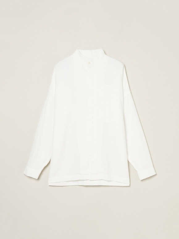 Men's garment dye stand collar shirts