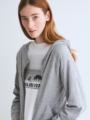 Sheer slub zip up hoody 詳細画像