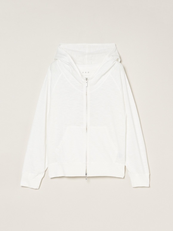 Sheer slub zip up hoody