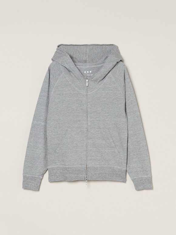 Sheer slub zip up hoody