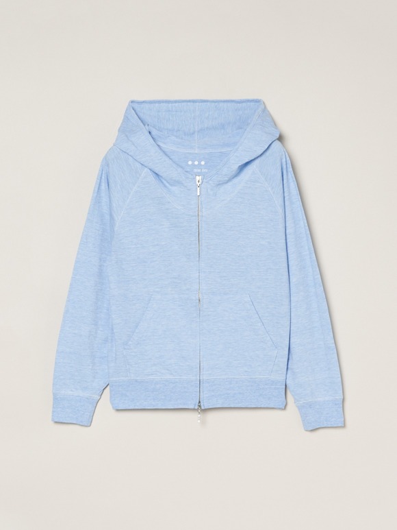 Sheer slub zip up hoody