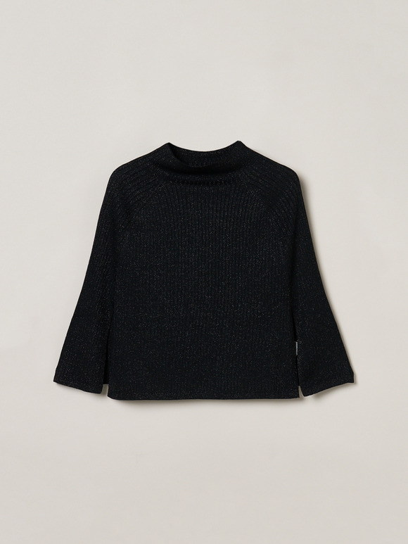 Lurex sweater cape