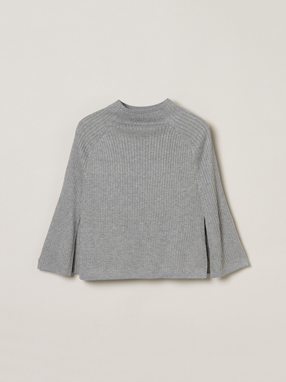 Lurex sweater cape