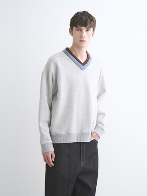Men's Vintage terry cashmere V neck 詳細画像